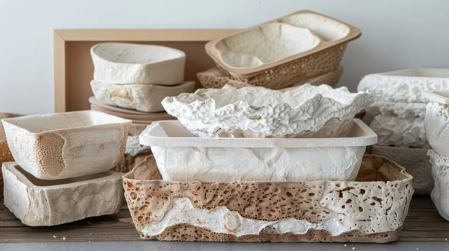 Eco-friendly biodegradable dishware made from natural materials for a sustainable kitchen.